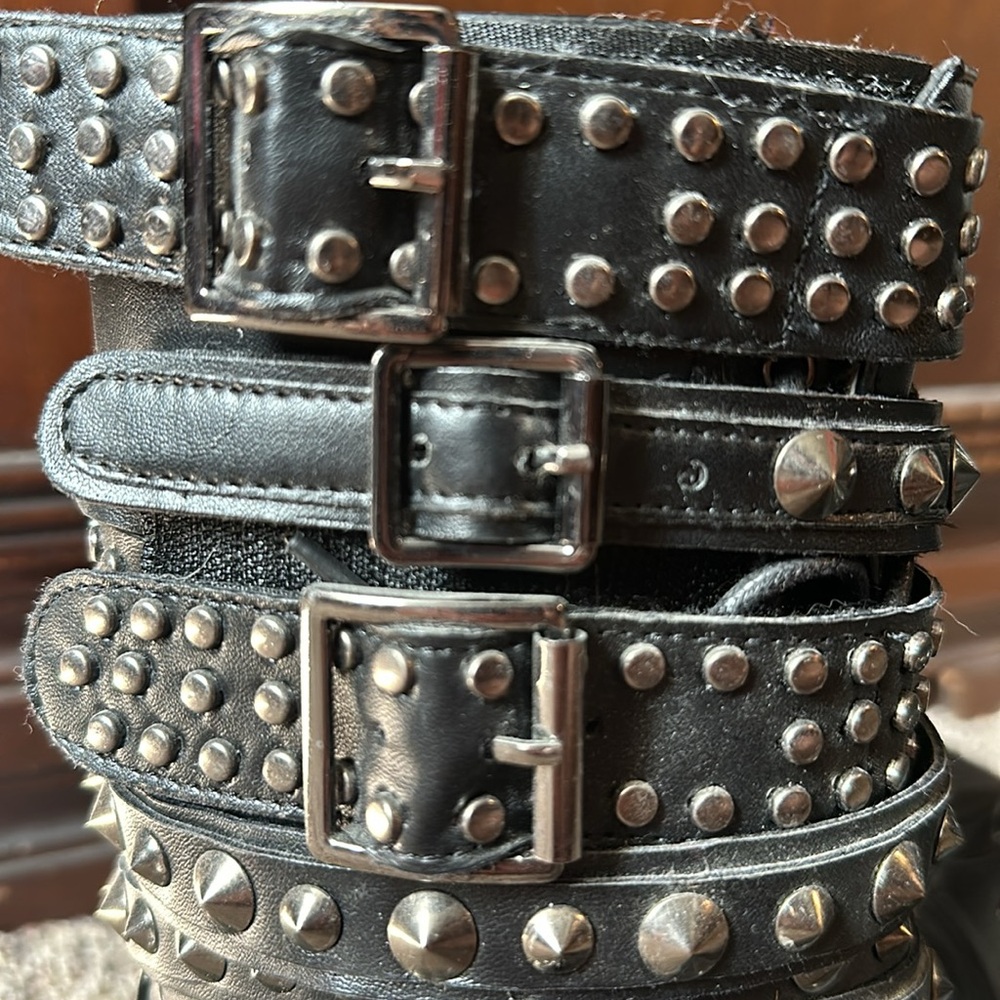 Studded Leather Moto Boots - Picture 8 of 10